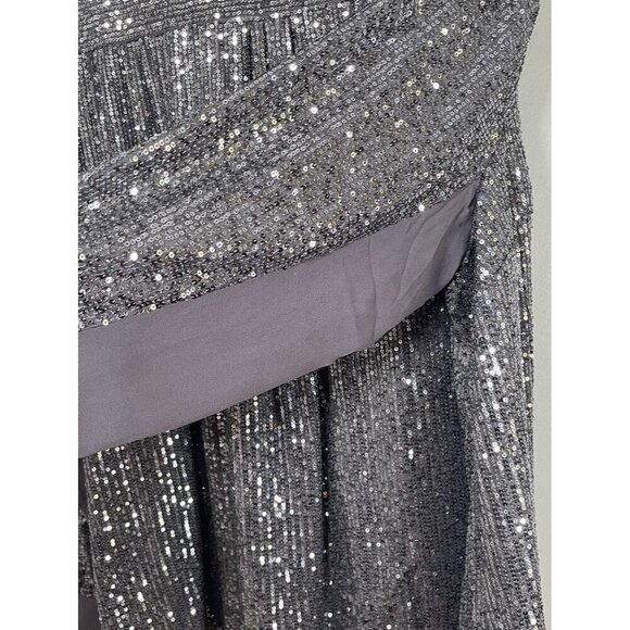Torrid Sequin Top 3X Gray Glam Neutral Retro Festive Holiday Vegas Cocktail 80s - Picture 10 of 16